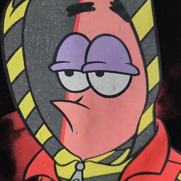 Nickelodeon Spongebob Patrick Stra Legend Black Paint Splatter Thug Shirt - Picture 3 of 5
